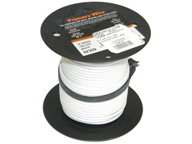 18 AWG Wire, 100ft. Automotive Hookup, White