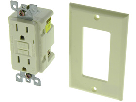 Ground Fault Interrupter Outlet, 15A Light Almond