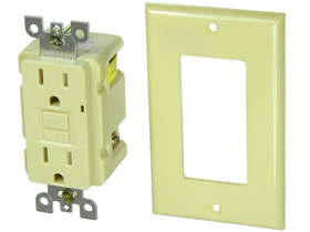 Ground Fault Interrupter Outlet, 15A Ivory