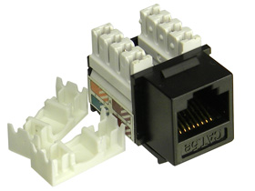 RJ45 Cat-5e Keystone Jack, Black