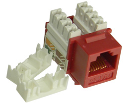 RJ45 Cat-5e Keystone Jack, Red