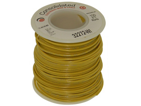 Wire, Solid Copper 22AWG, 100ft. Yellow