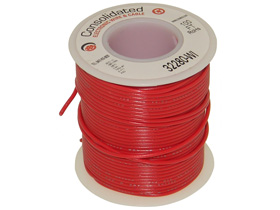 Wire, 22AWG Stranded Copper, 100ft. Red