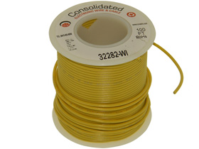 Wire, 22AWG Stranded Copper, 100ft. Yellow