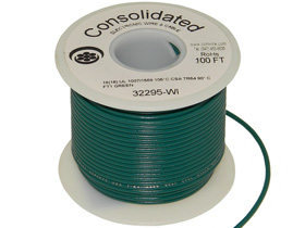 Wire, Stranded Copper, 18AWG, 100ft. Green