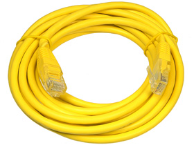 Cat-5e Cable 12ft. Stranded Copper, Yellow