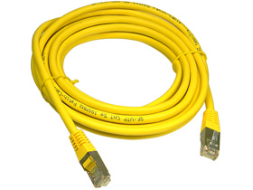 Cat-5e Cable 12ft. Stranded Copper, Shielded, Yellow