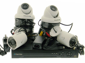 Security DVR with 4 Cameras