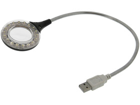 Lighted  Gooseneck Magnifier, USB Power