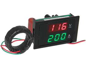 Panel Meter, LED Snap-in. 300V & 200A AC