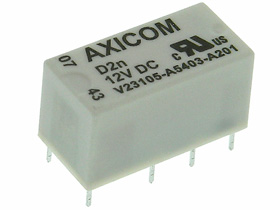 12VDC, DPDT DIP Relay, Axicom