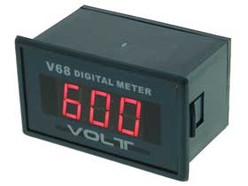 Panel Meter, LED, 0-600V AC