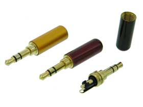 1/8in. (3.5mm) Stereo Phone Plug, Metal Back Shell, 3 pcs.