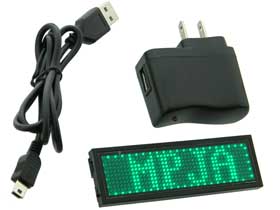 Green LED Programmable Name Tag