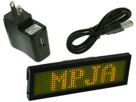 Yellow LED Programmable Name Tag