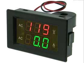 Panel Meter, LED, 300V, 50A AC, Black