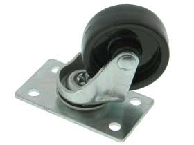 Swivel Plate Caster, Single Wheel