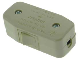 Inline Cord Switch, 3A, Ivory