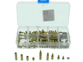 Box of 120 - Brass Standoff with Screws & Nuts. M3mm #1