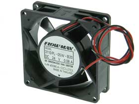 24VDC. 3-1/8in. Sq. X 1in. Box Fan. Minebea