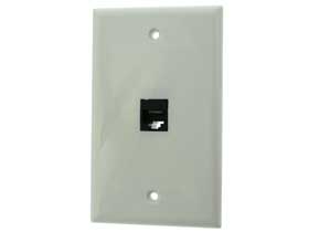 Wallplate with Black Cat-5e Keystone Jack