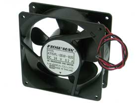 24VDC. 4-11/16in. Sq. X 1-1/2in. Box Fan. Flowmax