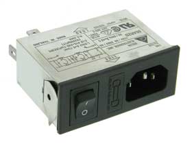 IEC Power Inlet Module RFI Filter Switch & Fuse Holder