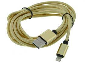 10 FEET (3 Meter)   IPhone USB-Lightning Cable. Gold Tone