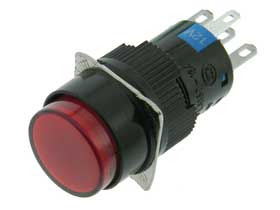 SPDT Alternate Action Pushbutton Switch, 12V Red