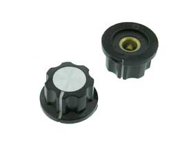 7/8in Plastic Instrument Knobs, 6mm Shaft