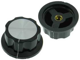 1-3/4in Plastic Instrument Knobs, 6.35mm (1/4