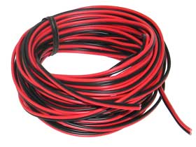 25ft - 2 Conductor Red/Black LED Cable 22AWG