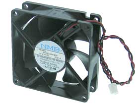 12VDC. 3-1/8in. Square X 1in. Box Fan. NMB