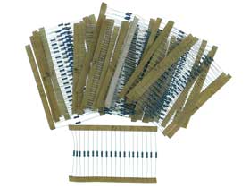 Pack of 560 - 1/4W Resistor Assortment, Low Ohm Values