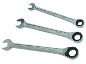 Set of End Wrenches Open & Ratchet 1 end 1/2