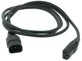 Extension Cord 6ft. IEC C13 to C14, Black