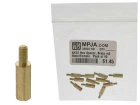 Pack of 10 - 12mm Hex Spacer, Brass m3 Male/Female