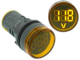 Panel 50-500VAC Voltmeter Yellow