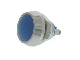 SPST-NO Metal Body 17mm  P/B Switch Blue