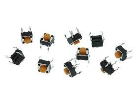 Pack of 10 - Micro Push Button Switch Orange