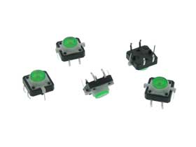 SPST-NO Tactile Pushbutton Switch with Green LED Pack of 5