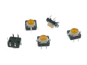 SPST-NO Tactile Pushbutton Switch with Yellow LED Pack of 5