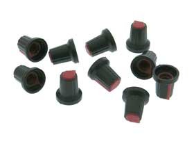 Pack of 10 - Knob for 6mm Splined Shaft, Red