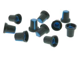 Pack of 10 - Knob for 6mm Splined Shaft, Blue