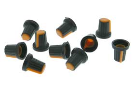 Knob for 6mm Splined Shaft, Orange Pack of 10