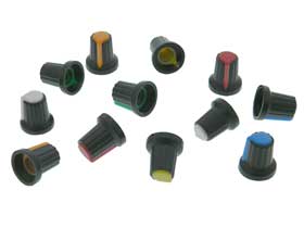 Pack of 12 - 6 colors Knob for 6mm Splined Shaft