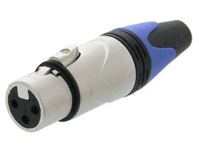 XLR 3Pin Female Mic. Connector with Blue Strain Relief