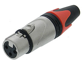 XLR 3Pin Female Mic. Connector with Orange Strain Relief