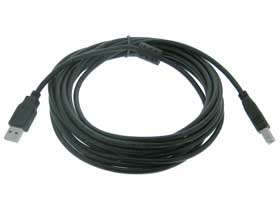 USB Cable. Type A Male to B Male 15ft. Black