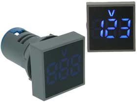 Volt Meter Square AC 60-500V  Blue LED